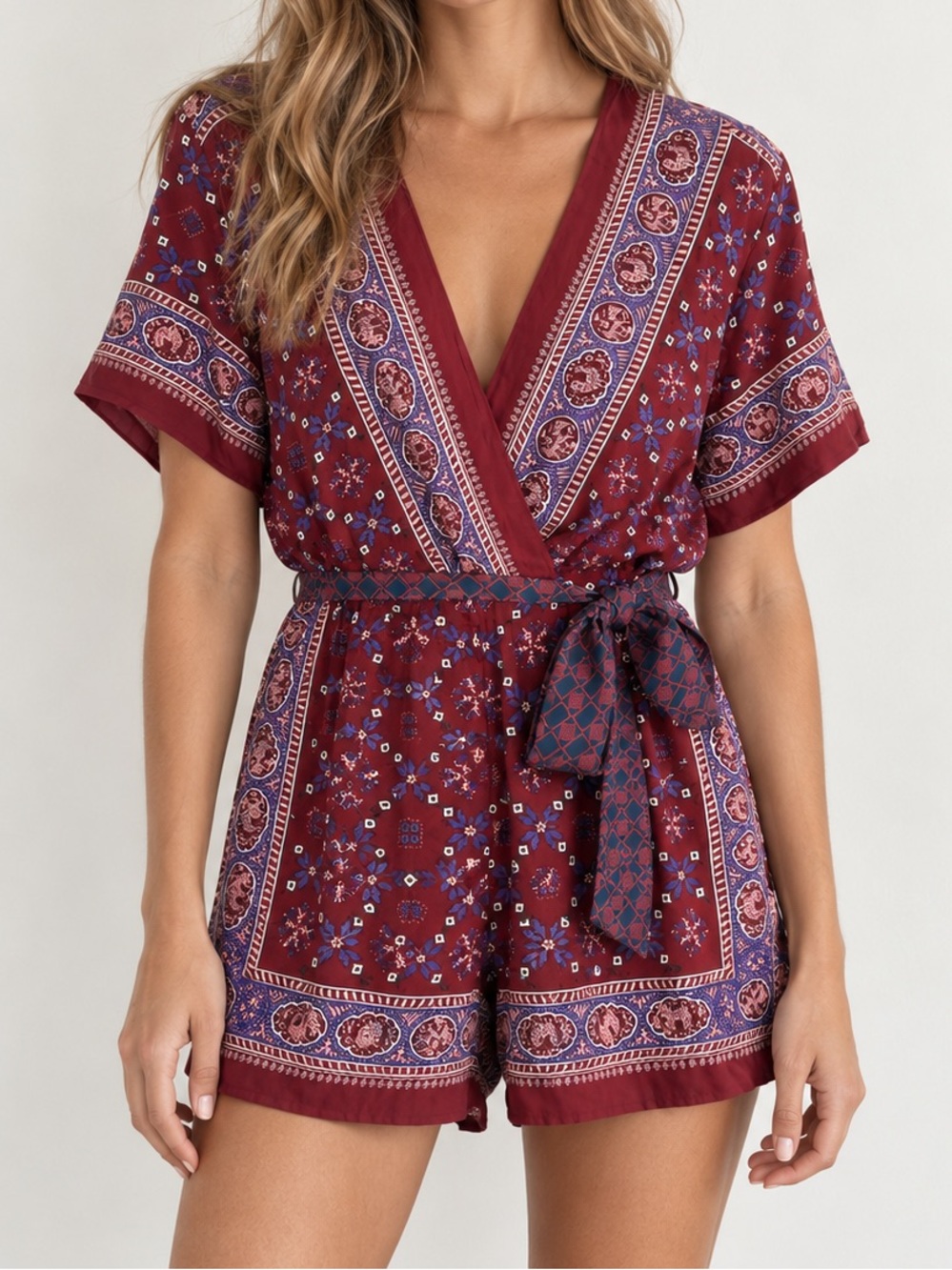 Sandro Dilone Printed Tapestry Satin Romper 10